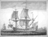 Henri Sbonski de Passebon engraving of Flute vaisseau de charge 