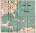Small booklet ca. 1890 with a map of the Gulf Coast and Caribbean Sea.