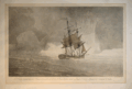 Night view of the corvette Atrevida amidst ice flows by Brambila
