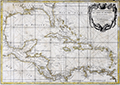 Antique French map of the Gulf of Mexico and Caribbean Sea