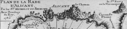 Closeup of Michelot and Bremond port plan for Alicante Spain