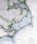  British Admiralty antique sea chart of  North Carolina.