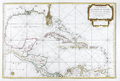 Antique French chart of the Caribbean and Gulf of Mexico.