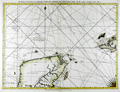 Antique sea chart of the Yucatan Peninsula to western Cuba.