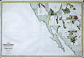 Antique chart of the California coast and Baja Peninsula.