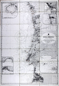 British sea chart of the Atlantic coastline of Spain and Portugal.