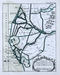 Antique map of the waterways crisscrossing the Nile delta