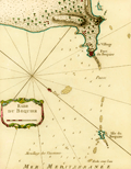 Shows the bay and islands at Aboukir (Bequier) Egypt.