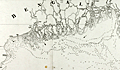 English sea chart, covering the mouth of the Ganges River.