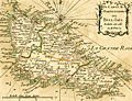 Antique miniature nautical chart of France's Bell Ile..