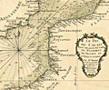 Antique miniature nautical chart of the Strait of Dover.