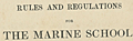 Booklet of regulations for a young seaman's school in Hull.