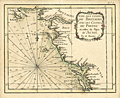 Miniature chart of the French coast near la Rochelle and Nantes.