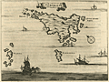 Engraved map of the Greek Island of Skryos in the Sporades.