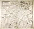 Antique chart by Cutler and Halley of the Atlantic Ocean.