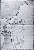 Antique nautical chart of the Torres Strait, Australia.