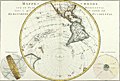 Map Western Hemisphere taken from 45 degrees south latitude.