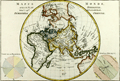 Map Eastern Hemisphere taken from 45 degrees north latitude.