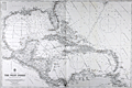 Sea chart of the West Indies including Florida, and the Gulf Coast