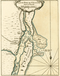 Antique chart of the harbour at St. Augustine, Florida.