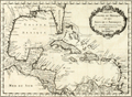 Mid 18th-century map of the Gulf Coast and Caribbean.