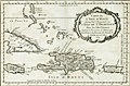 Mid 18th-century map with Haiti, Jamaica, Porto Rico.