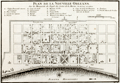 Antique map of New Orleans, LA in 1753, Louisiana by Bellin.