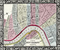 Attractive map from 1860 of New Orleans, Louisiana.