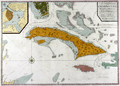 Chart of the the island of Cuba and the Bahamas.