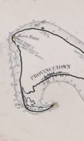 Old nautical chart of Gloucester, Boston and Cape Cod, Massachusetts