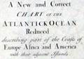 Antique chart by Cutler and Halley of the Atlantic Ocean.