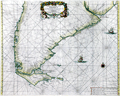 Dutch chart of Patagonia or southern portion of the South America.