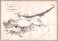 Steel engraved map of Cyprus.