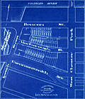 Scarce blueprint of the Back Bay area in Boston, Mass.