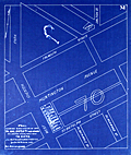 Scarce blueprint of the Back Bay area in Boston, Mass.