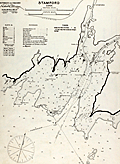 Antique nautical chart of Stamford, Connecticut harbor.