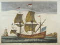Antique print of a ship ( "flute vaisseau" ) by Sbonski de Passebon