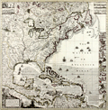 The index sheet for Henry Popple's 20-sheet maps of North America.