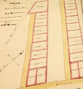 Twenty-five antique lot and street plans of Cambridge, Massachusetts.