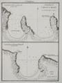 Old nautical antique engraved sea chart of Haitian ports