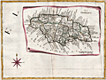 A decorative map of Jamaica drawn as though on a scroll.