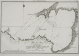 Old nautical antique engraved sea chart of San Lorenzo Bay.