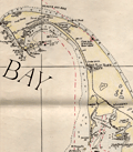 Detailed mid 20th-century manuscript chart of Cape Cod.