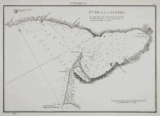 Antique nautical harbor chart of Punta de la Caldera (Calderas),