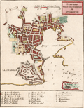 Fine French antique plan of Plymouth, England.