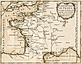 Antique master chart for Bonne's miniature atlas of sea charts.