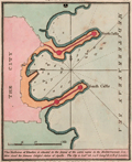 Map or plan of the  harbor at Rhodes, Greece by John Luffman.