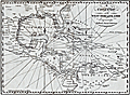 Antique nautical chart of Cuba, West Indies and Gulf of Mexico