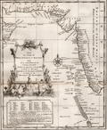 Antique Dutch map, coasts of Arabia, Iran, Pakistan and India.