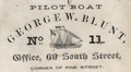 Trade Card for the pilot boat schooner G.W. Blunt.